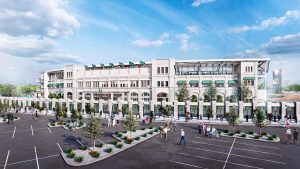 rendering at Churchill Downs Turn One experience from parking lot