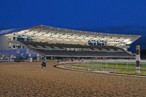 First Turn structure at night